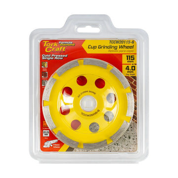 Tork Craft Cold Pressed Economy Diamond Cup Wheel 115mm X 22.23mm Single Row - image 01