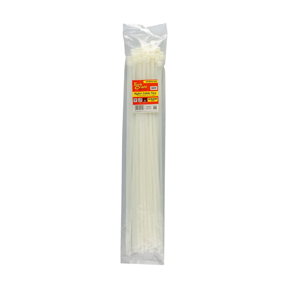 Tork Craft Nylon Cable Ties 8.8mm X 610mm White 50pc - image 01