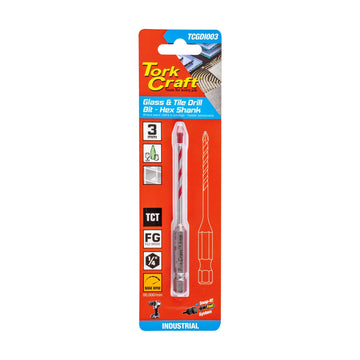 Tork Craft Glass & Tile Drill 3mm Hex Shank Industrial - image 01