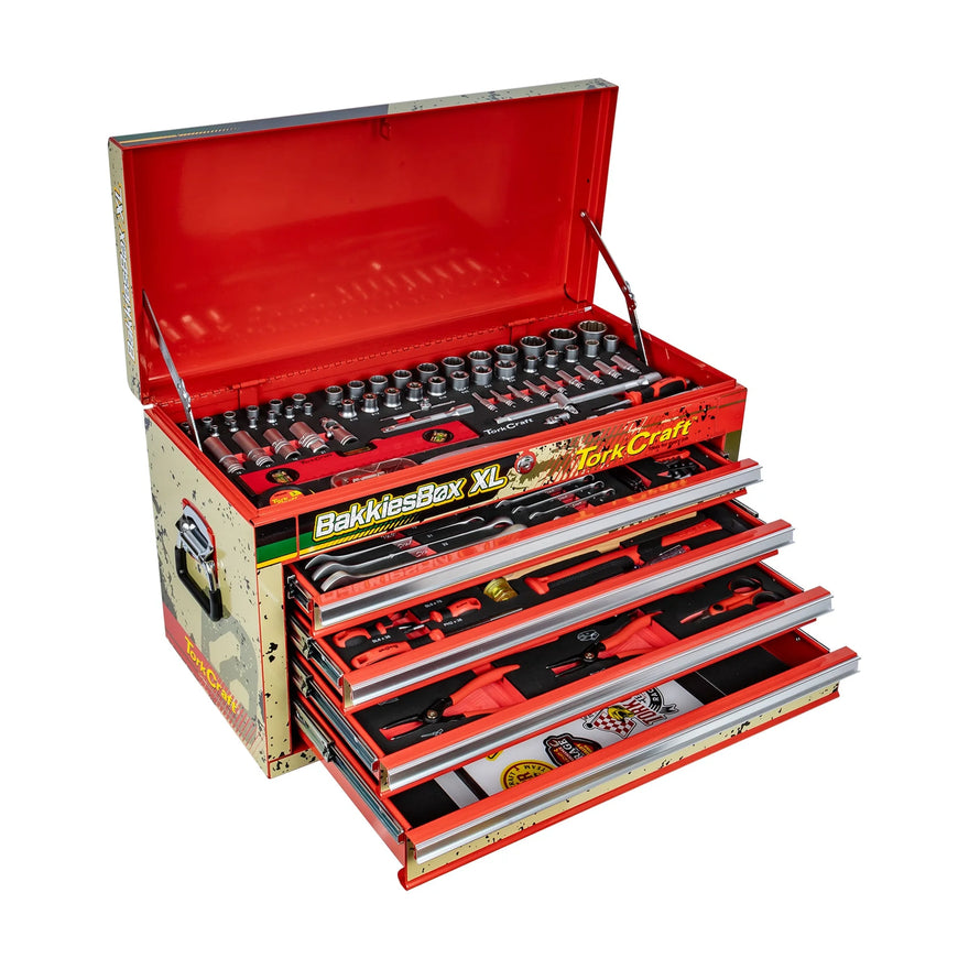 Tork Craft Top Tool Box 254pc 4 Drawer 660x310x380mm Pro Tool Box Bakkies Xl - image 01