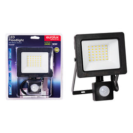 Eurolux LED 30W Floodlight Black with Sensor Blister in Electrical & Lighting,Lighting,Exterior Lighting