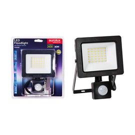 Eurolux LED 30W Floodlight Black with Sensor Blister - image 01