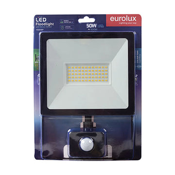 Eurolux LED 50W Floodlight Black with Sensor Blister - image 01