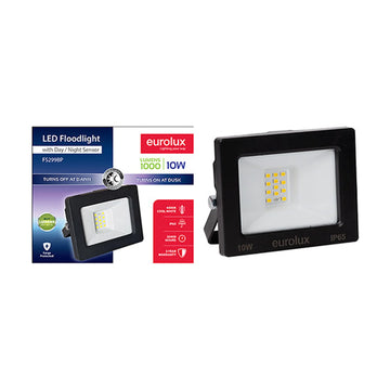 Eurolux LED 10w Floodlight Black with Day Night Sensor Box - image 01