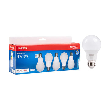 Eurolux LED Globe A60 Classic 6w E27 4000K 5 Pack N - image 01