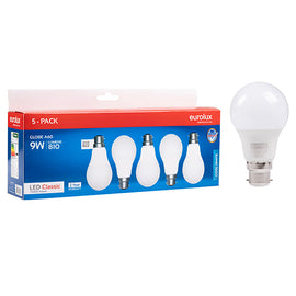 Eurolux LED Globe A60 Classic 9w B22 4000K 5 Pack N in Electrical & Lighting,Lighting,Globes & Tubes