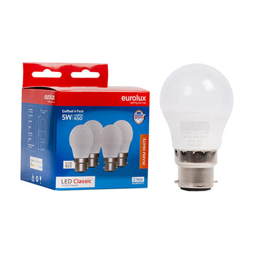 Eurolux LED Globe Golfball Classic 5W B22 3000K 4 Pack N - image 01