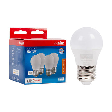 Eurolux LED Globe Golfball Classic 5W E27 3000K 4 Pack N - image 01