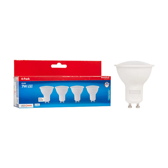 Eurolux LED GU10 Classic Frosted Lens 7w 4000K 4 Pack N - image 01