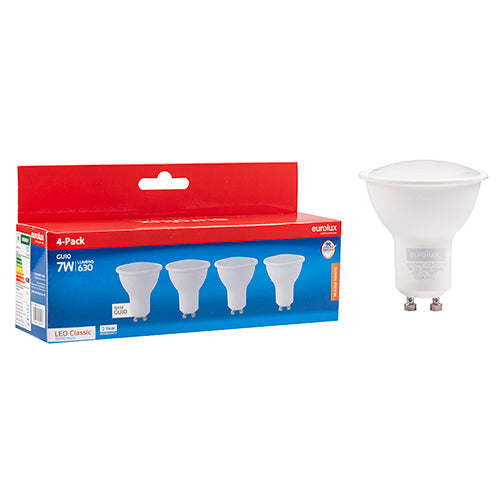 Eurolux LED GU10 Classic Frosted Lens 7w 3000K 4 Pack N in Electrical & Lighting,Lighting,Globes & Tubes