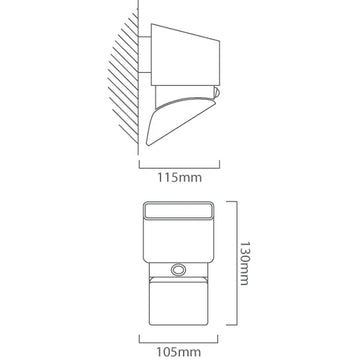 Eurolux Solar Wall Light Mars2 & Sensor White - image 01