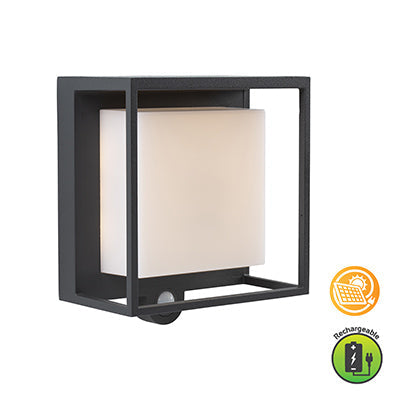 Eurolux Solar Wall Light Curtis & Sensor Grey LED 3w 3000K in Electrical & Lighting,Lighting,Exterior Lighting