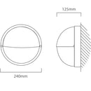 Eurolux Round Bulkhead Large Eyelid 240mm Black 1x100w - image 01