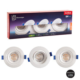 Eurolux Downlight Round LED 5W 3000K Non Dimmable 3 Pack in Electrical & Lighting,Lighting,Interior Lighting