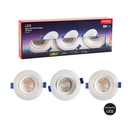 Eurolux Downlight Round LED 5W 3000K Non Dimmable 3 Pack - image 01