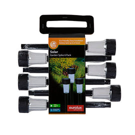 Eurolux Solar Garden Spike Plastic Black 6Pc in Electrical & Lighting,Lighting,Exterior Lighting