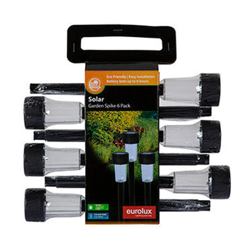 Eurolux Solar Garden Spike Plastic Black 6Pc - image 01