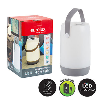 Eurolux Rechargeable Bedside Night Light Grey in Electrical & Lighting,Lighting,Portable & Loadshedding Lighting
