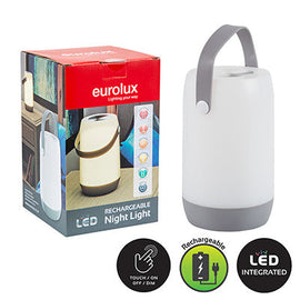 Eurolux Rechargeable Bedside Night Light Grey in Electrical & Lighting,Lighting,Portable & Loadshedding Lighting