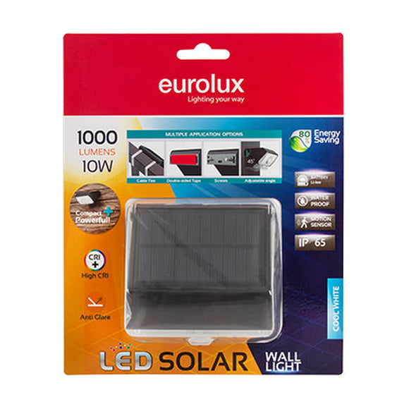 Eurolux Solar Wall Light Mars Black LED 10w Blister Pack - image 01