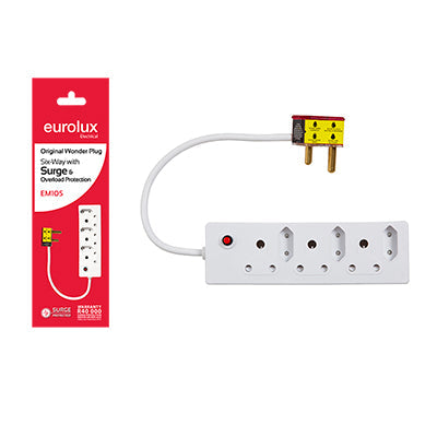 Eurolux Wonder Plug 6 Way with Surge & Overload Protection in Electrical & Lighting,Electrical Accessories,Multiplugs & Extension Cords