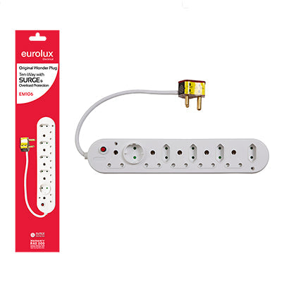 Eurolux Wonder Plug 10 Way with Surge & Overload Protection in Electrical & Lighting,Electrical Accessories,Multiplugs & Extension Cords