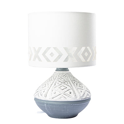Eurolux Table Lamp Bali Grey & White E27 1x40w in Electrical & Lighting,Lighting,Interior Lighting
