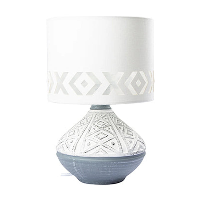 Eurolux Table Lamp Bali Grey & White E27 1x40w - image 01