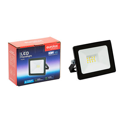 Eurolux LED 10w Floodlight Black with Day Night Sensor - Box in Electrical & Lighting,Lighting,Exterior Lighting