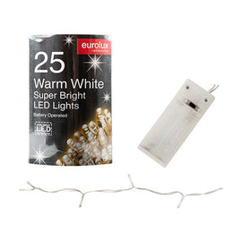Eurolux LED Light Chain Warm White Battery Operated - image 01