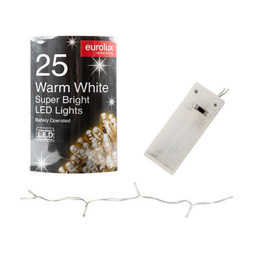Eurolux LED Light Chain Warm White Battery Operated - image 01