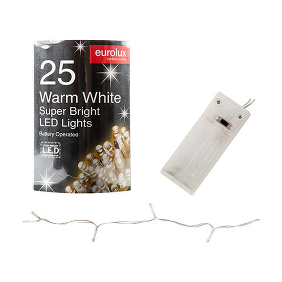 Eurolux LED Light Chain Warm White Battery Operated - image 01
