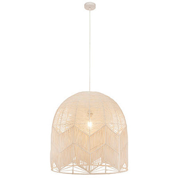 Eurolux Pendant Toulon W-450 White Woven Rattan E27 1x60w in Electrical & Lighting,Lighting,Interior Lighting