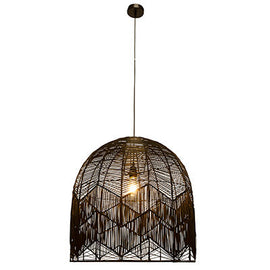 Eurolux Pendant Toulon BLK 450 Black Woven Rattan E27 1x60w in Electrical & Lighting,Lighting,Interior Lighting