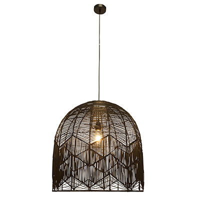Eurolux Pendant Toulon BLK-600 Black Woven Rattan E27 1x60w in Electrical & Lighting,Lighting,Interior Lighting