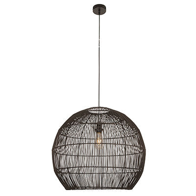 Eurolux Pendant Erna 600 BLK Black Woven Rattan E27 1x60w in Electrical & Lighting,Lighting,Interior Lighting