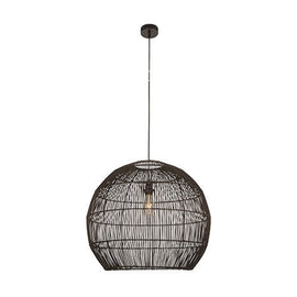 Eurolux Pendant Erna 600 BLK Black Woven Rattan E27 1x60w - image 01