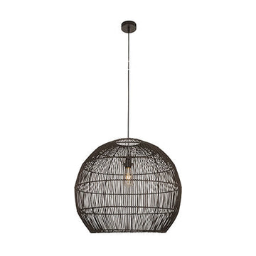Eurolux Pendant Erna 600 BLK Black Woven Rattan E27 1x60w - image 01
