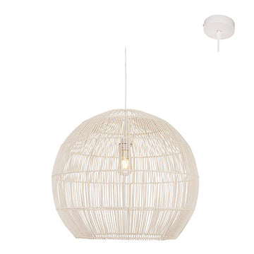 Eurolux Pendant Erna 600 WH White Woven Rattan E27 1x60w in Electrical & Lighting,Lighting,Interior Lighting