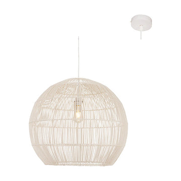 Eurolux Pendant Erna 600 WH White Woven Rattan E27 1x60w - image 01