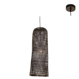 Eurolux Pendant Jellis 250 BLK Black Woven Bamboo E27 1x60w in Electrical & Lighting,Lighting,Interior Lighting
