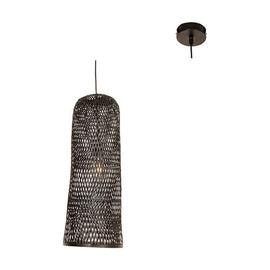 Eurolux Pendant Jellis 250 BLK Black Woven Bamboo E27 1x60w - image 01