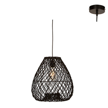 Eurolux Pendant Albert BLK Black Woven Rattan E27 1x60w in Electrical & Lighting,Lighting,Interior Lighting