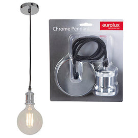 Eurolux Pendant Aluminium Chrome E27 CE Lampholder in Electrical & Lighting,Lighting,Interior Lighting