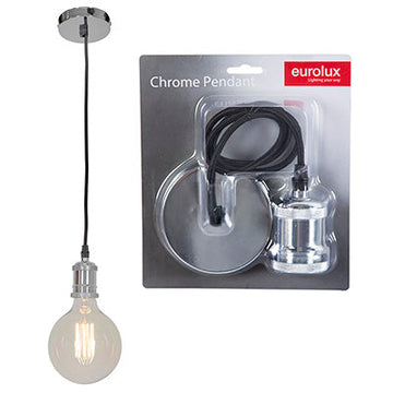 Eurolux Pendant Aluminium Chrome E27 CE Lampholder in Electrical & Lighting,Lighting,Interior Lighting