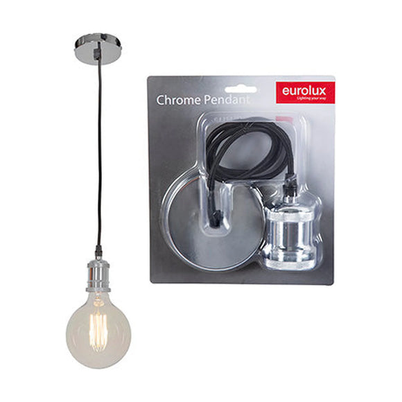 Eurolux Pendant Aluminium Chrome E27 CE Lampholder - image 01