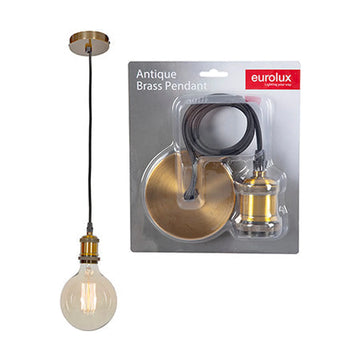 Eurolux Pendant Aluminium Antique Brass E27 CE Lampholder - image 01