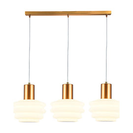 Eurolux Pendant Beehive Trio White & Brass LED 18w 3000K - image 01