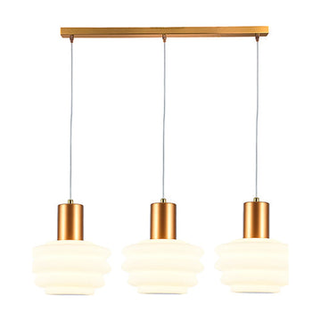 Eurolux Pendant Beehive Trio White & Brass LED 18w 3000K - image 01
