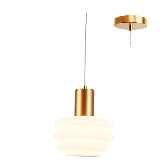Eurolux Pendant Beehive Single White & Brass LED 6w 3000K in Electrical & Lighting,Lighting,Interior Lighting